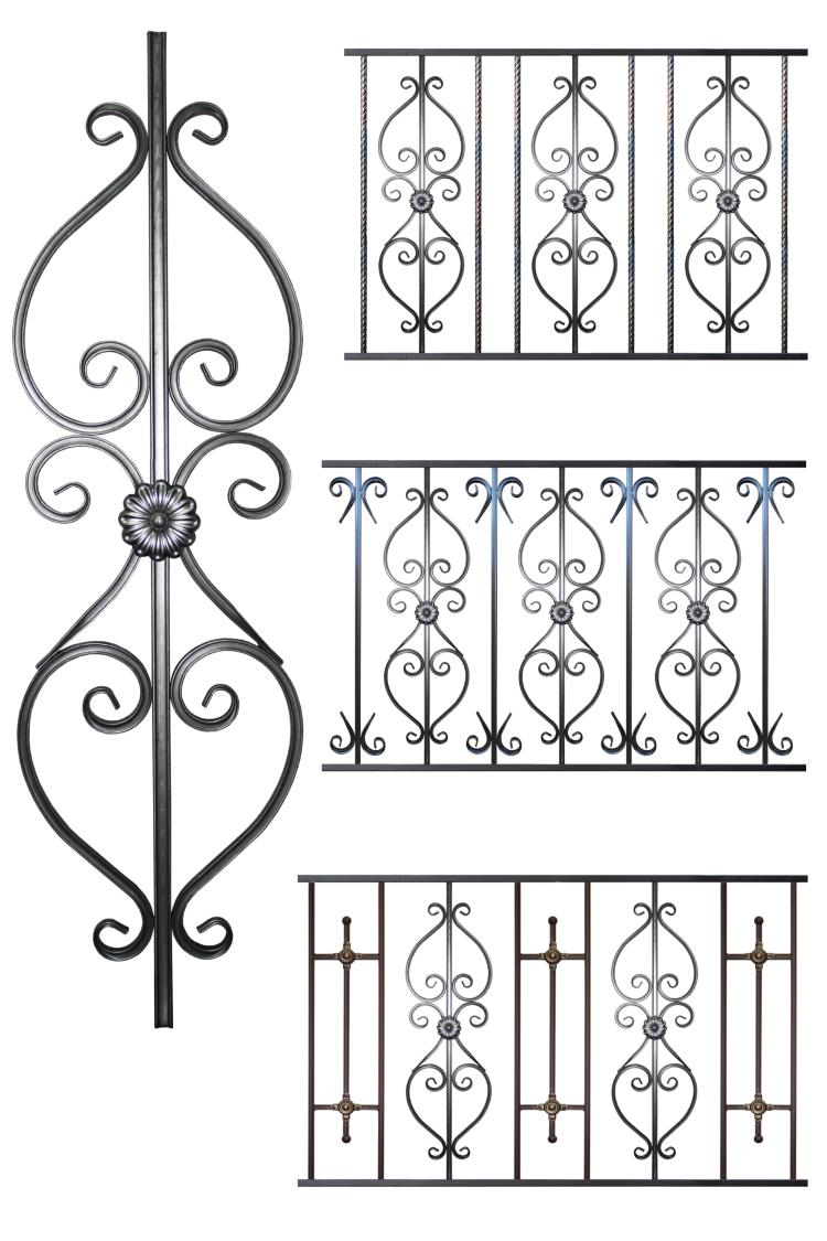 Узоры холодной ковки. Балясина БП-19 265х860 мм. Балясина БП-20 265х860 мм. Балясина БП-52 (860х255мм). Балясина БП - р6.