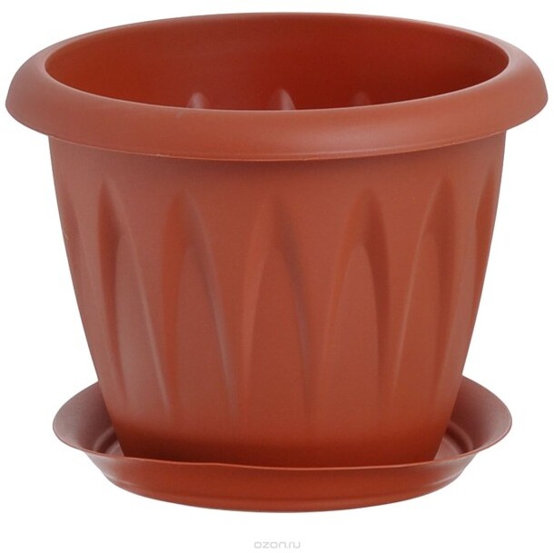 Кашпо Алиция d16см 1,4л с поддоном белая глина купить с доставкой в ...